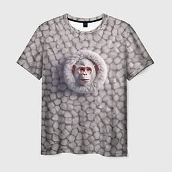 Мужская футболка Забавная белая обезьяна