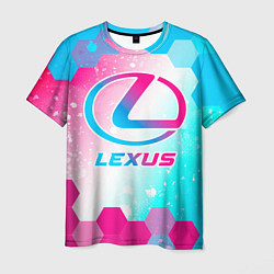 Мужская футболка Lexus neon gradient style