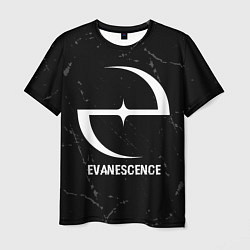 Мужская футболка Evanescence glitch на темном фоне