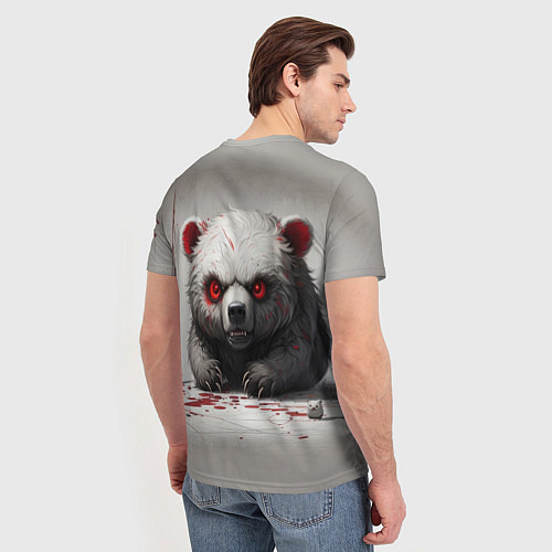 Мужская футболка Агрессивный медвежонок / 3D-принт – фото 4