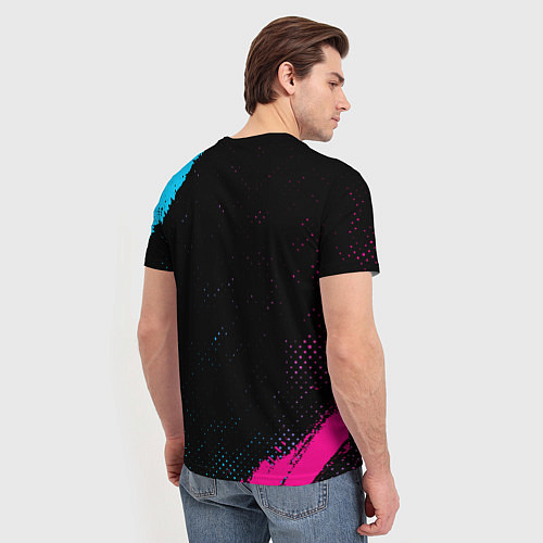 Мужская футболка Ozzy Osbourne - neon gradient / 3D-принт – фото 4