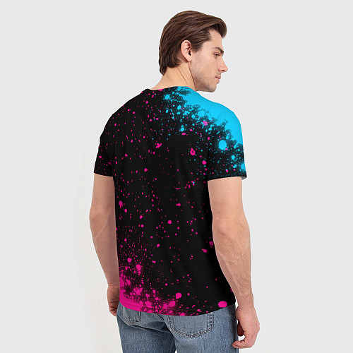 Мужская футболка Lindemann - neon gradient: надпись, символ / 3D-принт – фото 4