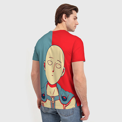 Мужская футболка Saitama hero face / 3D-принт – фото 4