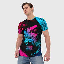 Футболка мужская Tokyo Ghoul - neon gradient, цвет: 3D-принт — фото 2