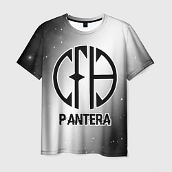 Мужская футболка Pantera glitch на светлом фоне
