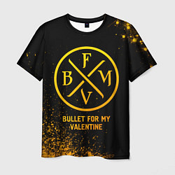 Мужская футболка Bullet For My Valentine - gold gradient