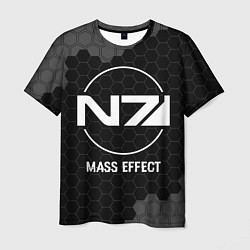 Мужская футболка Mass Effect glitch на темном фоне