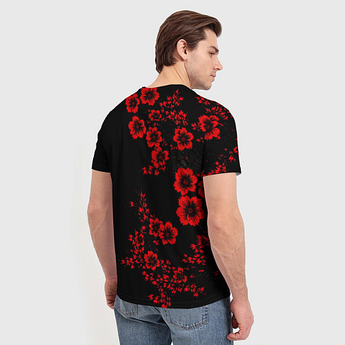 Мужская футболка Ducati - red flowers / 3D-принт – фото 4