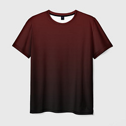 Мужская футболка Градиент бордово-чёрный