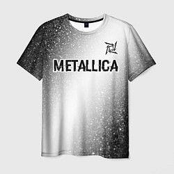 Мужская футболка Metallica glitch на светлом фоне: символ сверху