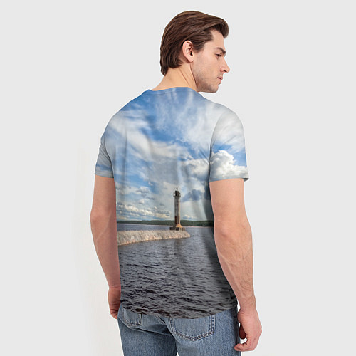 Мужская футболка Маяк на Ладоге / 3D-принт – фото 4