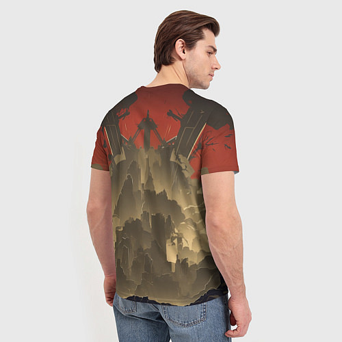 Мужская футболка Воин в силовой броне / 3D-принт – фото 4