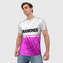 Футболка мужская Ramones rock legends: символ сверху, цвет: 3D-принт — фото 2