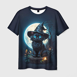 Мужская футболка Кот ведьмы - Хэллоуин
