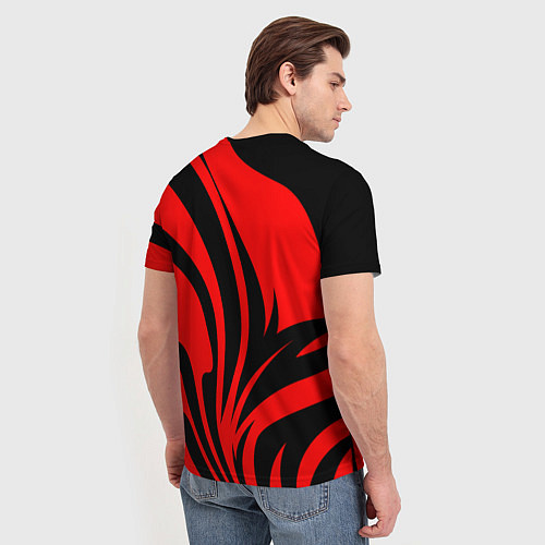 Мужская футболка Ducati - red stripes / 3D-принт – фото 4