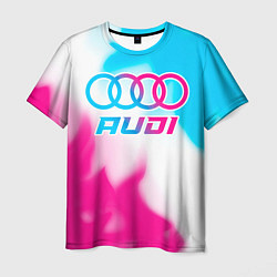 Мужская футболка Audi neon gradient style