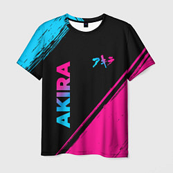 Мужская футболка Akira - neon gradient: надпись, символ