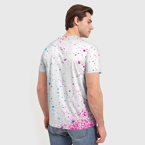 Мужская футболка JoJo Bizarre Adventure neon gradient style / 3D-принт – фото 4