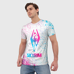 Футболка мужская Skyrim neon gradient style, цвет: 3D-принт — фото 2