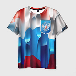 Футболка мужская Синий герб РФ, цвет: 3D-принт