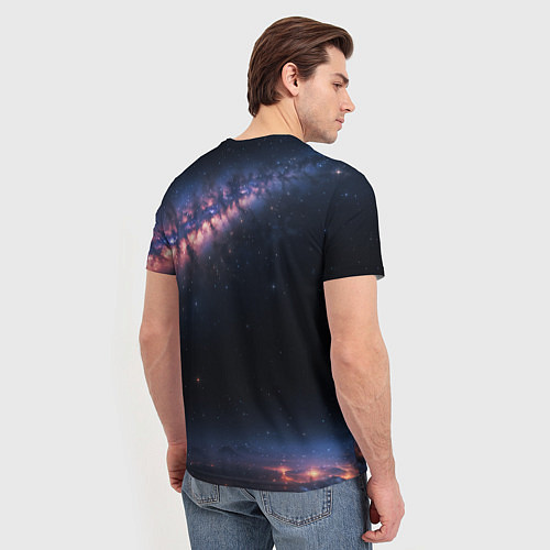 Мужская футболка Млечный путь в звездном небе / 3D-принт – фото 4