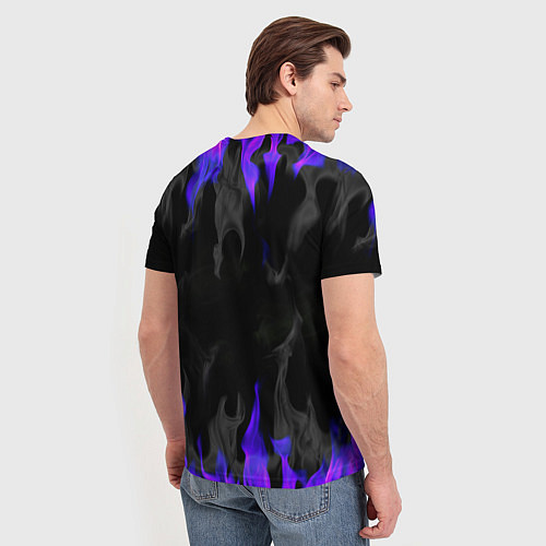 Мужская футболка Неоновый огонь и дым / 3D-принт – фото 4