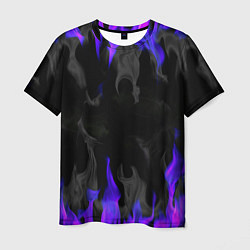 Мужская футболка Неоновый огонь и дым