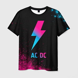 Мужская футболка AC DC - neon gradient