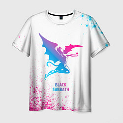Мужская футболка Black Sabbath neon gradient style