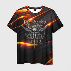 Мужская футболка Baldurs Gate 3 logo gold
