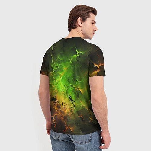 Мужская футболка Baldurs Gate 3 logo dark green fire / 3D-принт – фото 4
