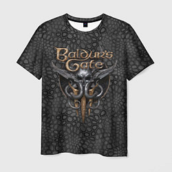 Мужская футболка Baldurs Gate 3 logo dark black