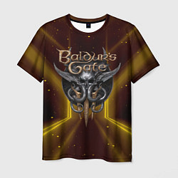 Мужская футболка Baldurs Gate 3 logo black gold