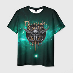 Мужская футболка Baldurs Gate 3 logo green