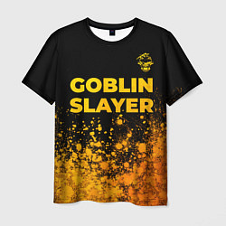 Мужская футболка Goblin Slayer - gold gradient: символ сверху