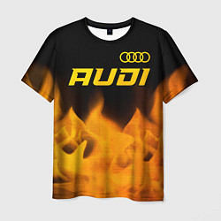 Мужская футболка Audi - gold gradient: символ сверху