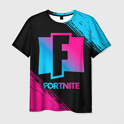 Мужская футболка Fortnite - neon gradient