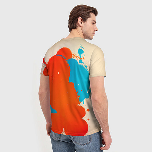 Мужская футболка Девушка в брызгах краски / 3D-принт – фото 4