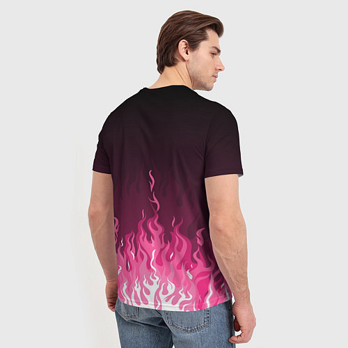 Мужская футболка Killer Queen - Розовый огонь / 3D-принт – фото 4