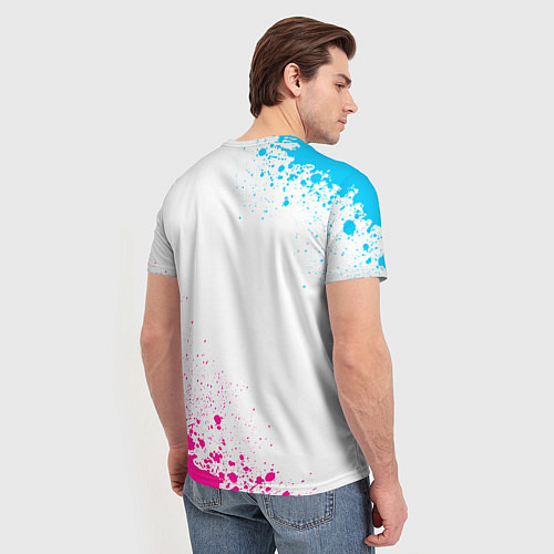 Мужская футболка Ford neon gradient style: надпись, символ / 3D-принт – фото 4