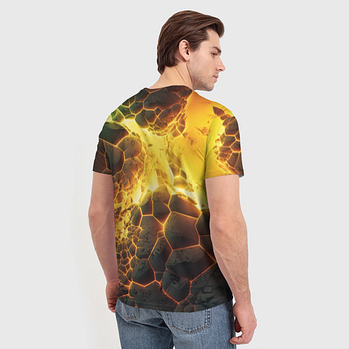 Мужская футболка Разлом плит из лавы / 3D-принт – фото 4