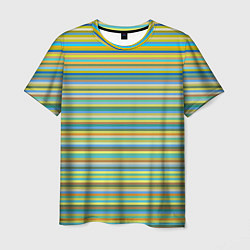 Мужская футболка Горизонтальные разноцветные полосы