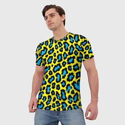 Футболка мужская Кислотный леопард паттерн, цвет: 3D-принт — фото 2