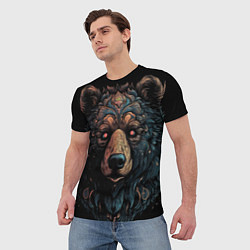 Футболка мужская Медведь из узоров, цвет: 3D-принт — фото 2