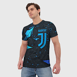 Футболка мужская Juventus abstract blue logo, цвет: 3D-принт — фото 2