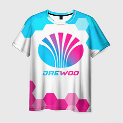 Мужская футболка Daewoo neon gradient style