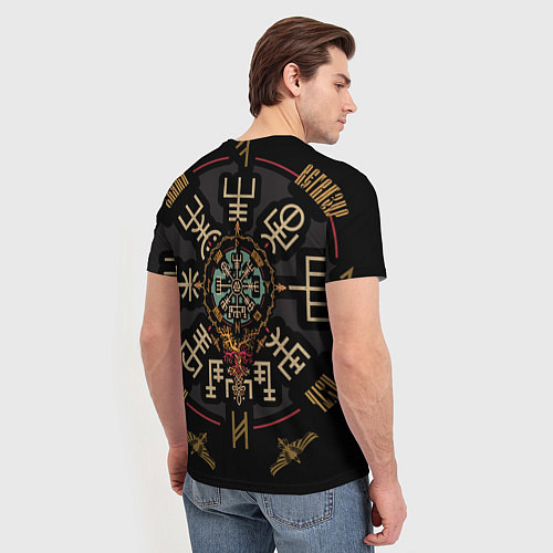 Мужская футболка Рунический компас Вегвизир / 3D-принт – фото 4