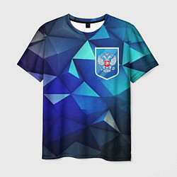 Футболка мужская Russia blue abstract, цвет: 3D-принт