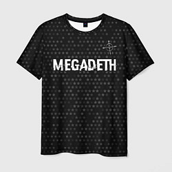 Мужская футболка Megadeth glitch на темном фоне: символ сверху