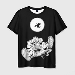 Мужская футболка Луффи и гир 5 на луне